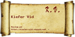 Kiefer Vid névjegykártya